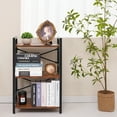 Yoobure Bookshelf Small Book Shelf, Solid Industrial 3 Tier Shelf