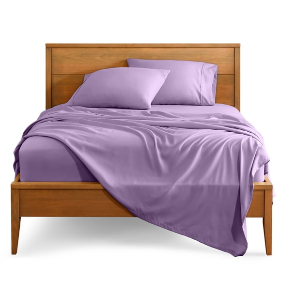 Bare Home Premium 1800 Collection 3-Piece Bed Sheet Set, Twin, Lavender