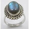 thumbnail image 2 of 5.7 Grams 925 Solid Silver Blue Fire Labradorite Antique Style Ring Size 5, 2 of 3