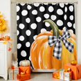 thumbnail image 5 of Shower Curtains for Bathroom-72"x84",Orange Pumpkin Autumn Thanksgiving Waterproof Bath Curtain Grommet Shower Curtain Set, 5 of 7