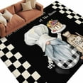 thumbnail image 3 of Chef Gnomes 8x10 Area Rugs, Rustic Black White Paid Dessert Cake Cook Non-Skid Rubber Backing Large Rectangle Rugs - Living Room Bedroom Home Office, Indoor Floor Mat Carpets Washable Rug, 3 of 9