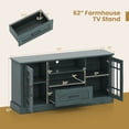 thumbnail image 3 of Costway Farmhouse TV Stand for TVs up to 70" Entertainment Media Center Storage Cabinet Teal Blue, 3 of 10