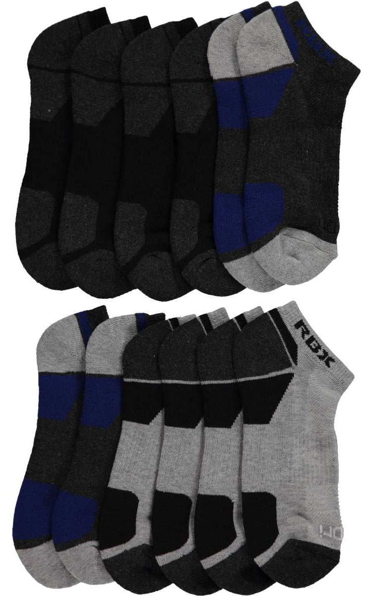 RBX "XDri" 6Pack Quarter Crew Socks (Sizes 7 11) black/gray, 7