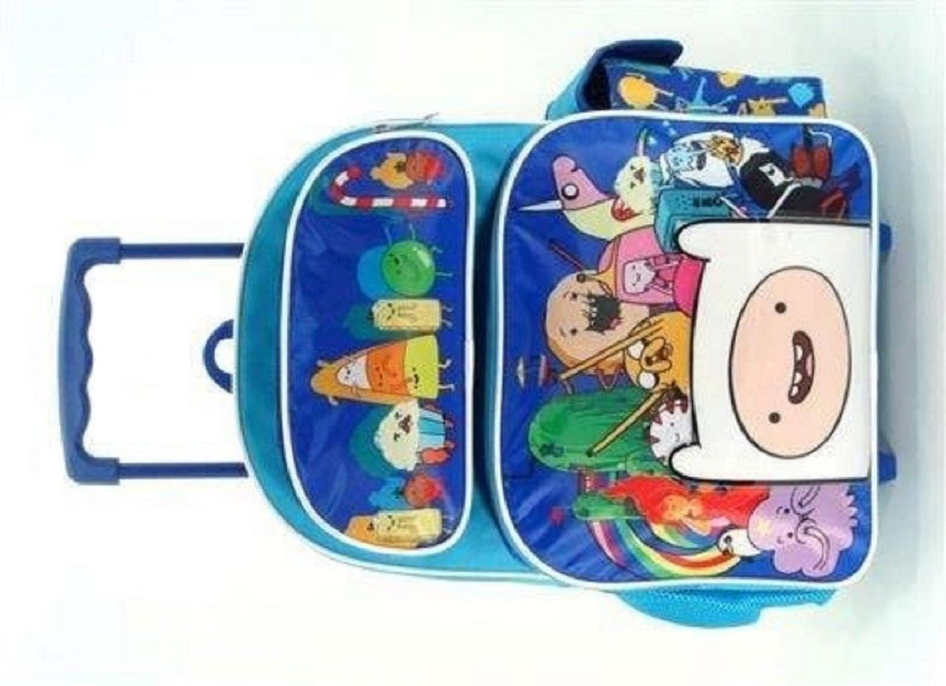 Blue Adventure Time Large 16" Rolling Backpack 