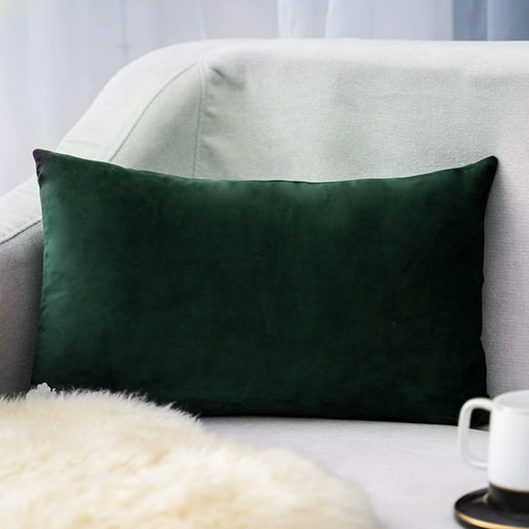 Rectangle Velvet Pillow Cover Decorative Cushion Case Soft Plush Fabric for Sofa Bed Living Room, Multicolor