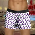 thumbnail image 2 of JHHLSF Mens Valentines Day Printed Underwear Style Red Bubble Special Love Rose Shorts Mid Waist Purple,3XL, 2 of 5
