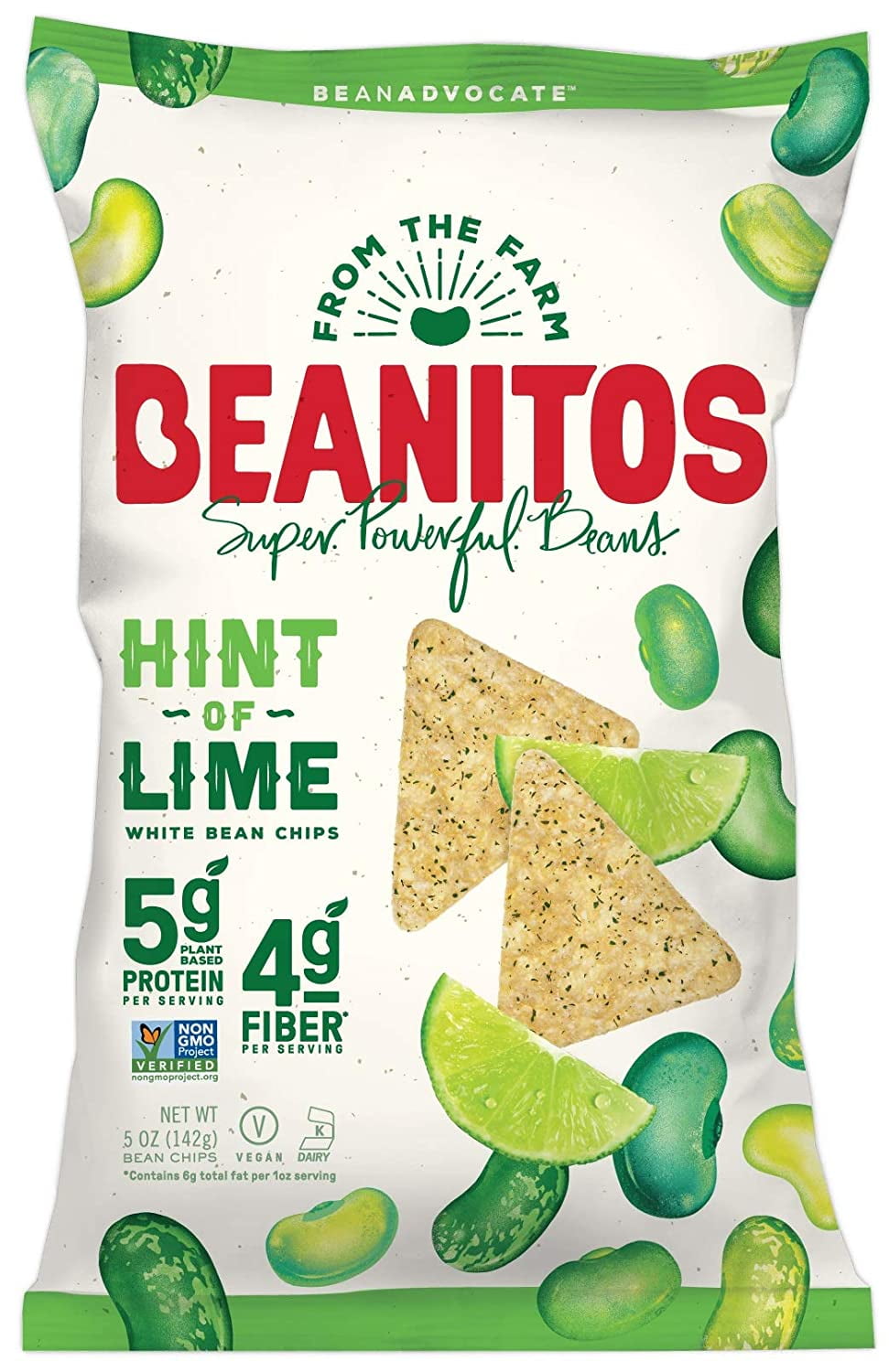 Beanitos White Bean Chips Hint of Lime 6 oz Pack of 3