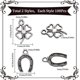 thumbnail image 2 of 200 amuletos de herradura plateados con forma de trébol de cuatro hojas de la suerte, ideales para bodas., 2 of 6