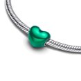 thumbnail image 4 of 925 Sterling Silver Green Heart Charm Bead for Bracelet Charms Bangle Pendant Jewelry, 4 of 4