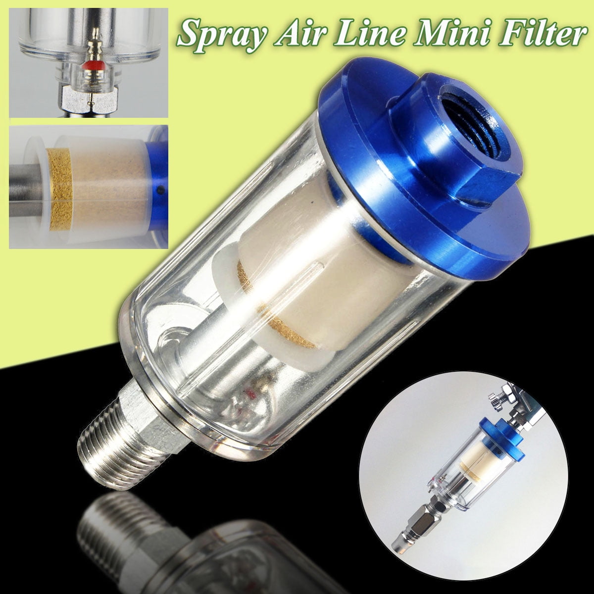 1pc 1/4"Spray Gun Air Line Filter Water Trap Clear Painting Moisture Tool Useful 1pc 1/4"Spray Gun Air Line Filter Water Trap Clear Painting Moisture Tool Useful
