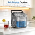 thumbnail image 6 of Auseo Countertop Ice Maker, 2 Sizes of Bullet Ice, 26Lbs/24H, 8 Ice Cubes in 6 Mins, Portable Ice Machine with Self-Cleaning for Home/Party/Travel/Camping (Black), 6 of 13