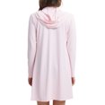 thumbnail image 3 of Women's UPF 50+ Sun Protection Swim Cover Up Long Sleeve SPF UV Hoodie Jacket, Lightweight Beach Rash Guard Shirts Pink 2XL, 3 of 5