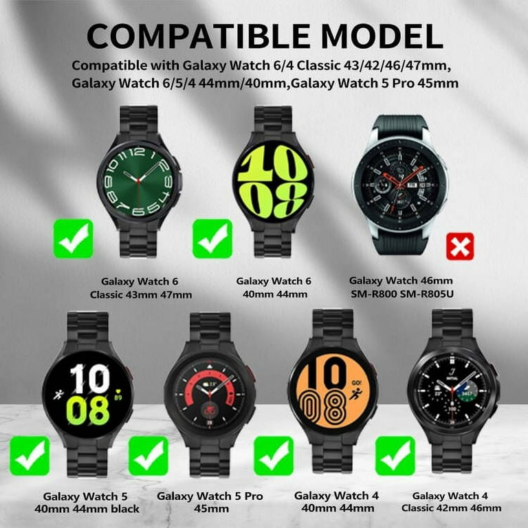  Band Compatible with Samsung Galaxy Watch 6 Classic Bands 43mm  47mm Galaxy Watch 6 40mm 44mm Bands, No Gap Breathable Sport Band  Replacement Strap Wristband (Black) : Cell Phones & Accessories