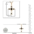 thumbnail image 2 of Dazzlingrock Collection Round Black Diamond Religious Cross Slider Pendant for Women with 18 Inch Gold Chain (0.10 ctw, Color Black, Clarity Opaque) in 10K Rose Gold, 2 of 3