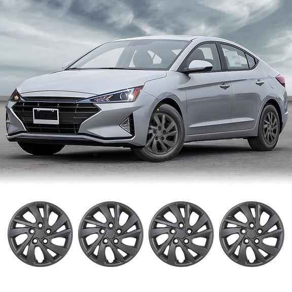 4 PCS 15 inch Hubcaps for 2011-2016 Hyundai Elantra Sedan Bolt-On Matte Black 6 Spoke with 5 Lug Holes Style 15 inch Wheel Rims Cover