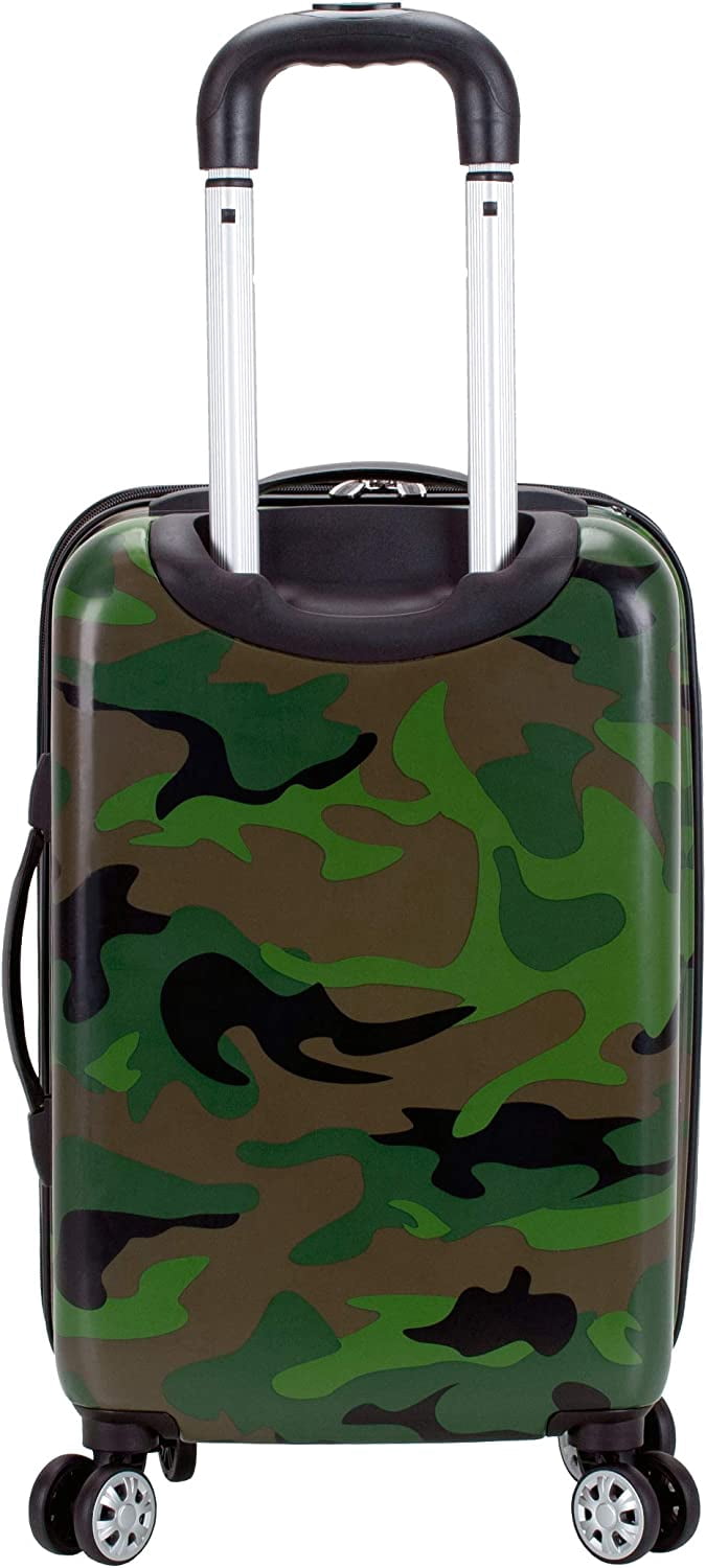 Rockland Safari Hardside Spinner Wheel Luggage, Camouflage, 3-Piece Set (20/24/28) 3-Piece Set (20/24/28) Camouflage