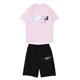 thumbnail image 1 of Sueño Traje de pantalón corto con cintura elástica y cuello redondo de manga corta estampado informal para niño Rosa 120, 1 of 3