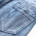 thumbnail image 4 of IROINNID Men's Mid-length Denim Shorts Zipper Elastic Waist Performance Classic Casual Ripped Jeans Shorts, Light Blue, 4 of 9
