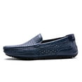 thumbnail image 5 of Spring Summer New Men's Casual Hollow Loafers Slip On Breathable Mesh Leather Flats Boat Shoes Driving Shoes Moccasins, 5 of 12