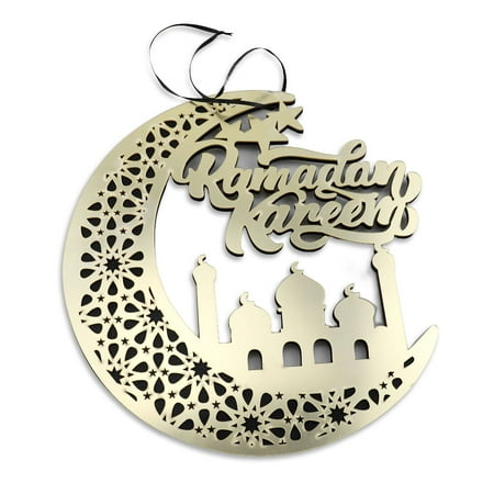 

DIYOO Ramadan Ornament Simple Hanging Decoration Eid Mubarak Home Decorations Islamic Festival Moon Pendant for Indoor Use