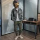 thumbnail image 2 of Chaqueta vaquera con bolsillos azules para hombre, con botones, para otoño, de lujo, informal, de una pieza, talla grande, vaquera, talla L, lavada en Corea, 2 of 5