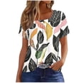 thumbnail image 2 of Blmnix Pullover Blouses for Women Hawaiian Shirt Graphic T Shirts Tee Shirt Square Neck Green Short Sleeve Funny St Patricks Day Shirt,XL, 2 of 5
