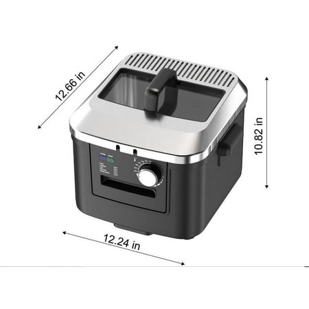 Mainstays 4L Deep Fryer, Stainless Steel Lid, Electric, New Model MS8400778514-2