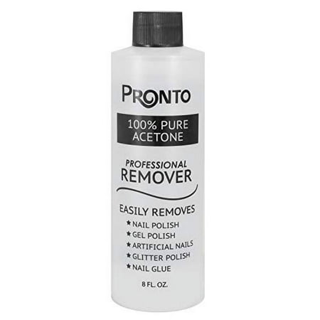 Pronto - Pure Acetone Nail Polish Remover (8 fl. oz) Acrylic Nail & Nail Glue Remover Salon Manicure
