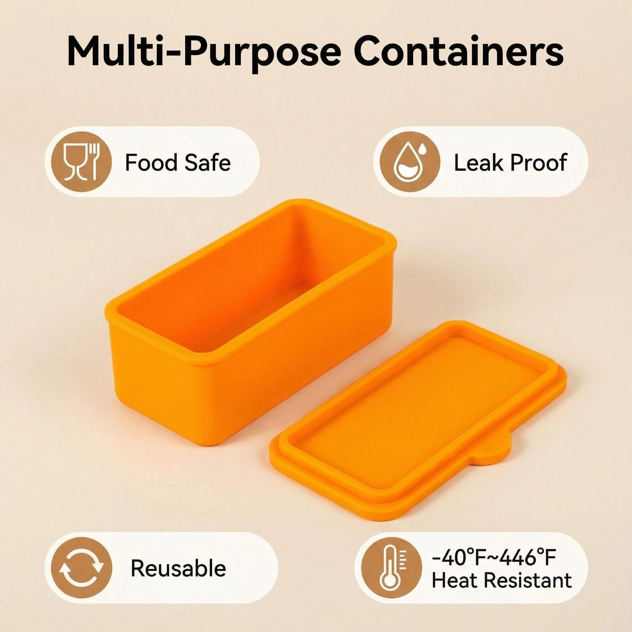 MEYYOI Silicone Stackable Leak-Proof BPA Free Dishwasher Microwave Oven Safe Bento Boxes 3 Count