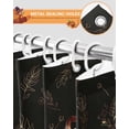 thumbnail image 5 of Fall Shower Curtain Flower Pumpkin Bathroom Curtains with Hooks, Waterproof Fabric Floral Leaf Black Thanksgiving Bath Shower Curtains Set for Bathroom Bathtubs Decor 72x84 Inch, 5 of 7