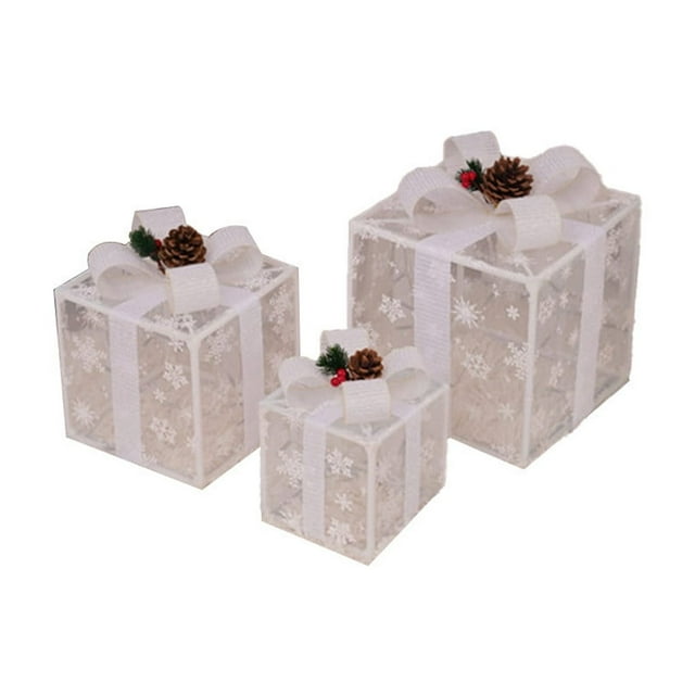 Christmas Decorations Indoor Christmas String Lights Christmas Gift Box Set of Three Holiday Gifts Colorful Lights Room Props Layout Decoration Lights Led Christmas Lights