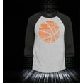 thumbnail image 2 of Shop4Ever Men's Basketball Word Cloud Orange Ball Silhouette Raglan Baseball Shirt Medium Heather Grey/Black, 2 of 4