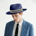 thumbnail image 2 of WEIYLL Men Sun Hat Activities Versatile Elastic Stripe Band Classic Design Dark Blue Beach Caps, 2 of 4