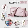 thumbnail image 6 of Crossbody for iPhone 15 Pro Case Wallet【RFID Blocking】with 7-Card Holder Zipper Bills Slot, Soft PU Leather Magnetic Shoulder Wrist Strap for iPhone 15 Pro Wallet Case Women, 6 of 15
