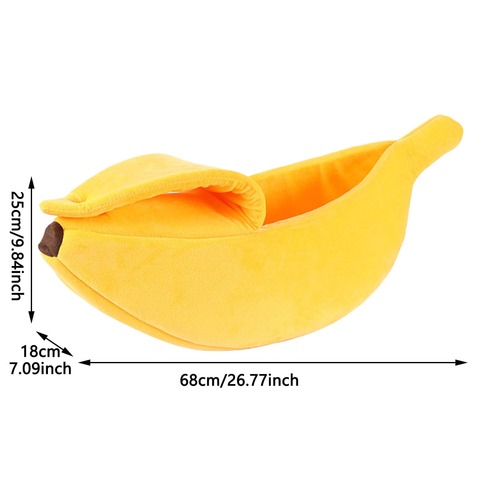 KMWGRE Banana Shaped Pet Bed for Cats and Dogs Soft Warm Cuddle Mat Indoor Universal All Seasons Comfortable Pet Supplies Yellow XL