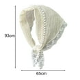 thumbnail image 6 of NIBOLOG Women Summer Scarf French Style Lace Pattern Splicing Hairband Solid Color Retro Sunscreen Triangle Scarf Retro Ribbon, 6 of 8