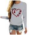 thumbnail image 3 of Pompotops T-shirt Décontracté Imprimé pour Femmes Col Rond Manches Longues Tunique Blouse, 3 of 6