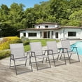 thumbnail image 3 of Pellebant Beige Patio Outdoor Folding Dining Chairs Set of 4, 3 of 7
