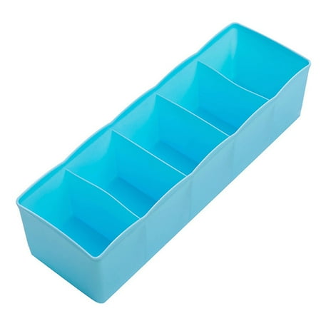 Plastic Storage Dividers - 5 Cells Plastic Storage Box Tie Bra Socks Underwear Drawer Cosmetic Stationery Divider Tidy Organizer
