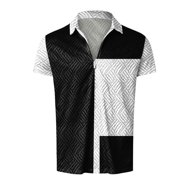 toraway Costumes Décontractés pour Hommes Grande Taille 54L Chemise à Col Rabattu à Manches Courtes Deux Pièces L