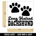 thumbnail image 2 of Long Haired Dachshund Dog Paw Prints Fun Text Self-Inking Rubber Stamp Ink Stamper - Lime Green Ink - Small 1 Inch, 2 of 7