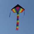 thumbnail image 3 of Cometa triangular grande, fácil de volar, cometa arcoíris degradada, cometa de viento para niños y niñas, 3 of 8