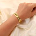thumbnail image 2 of Gold Bracelets for Women 18K Gold Plated 3 Layer Dainty Bracelets Charm Link Chain Bracelets Adjustable Bracelets, 2 of 6