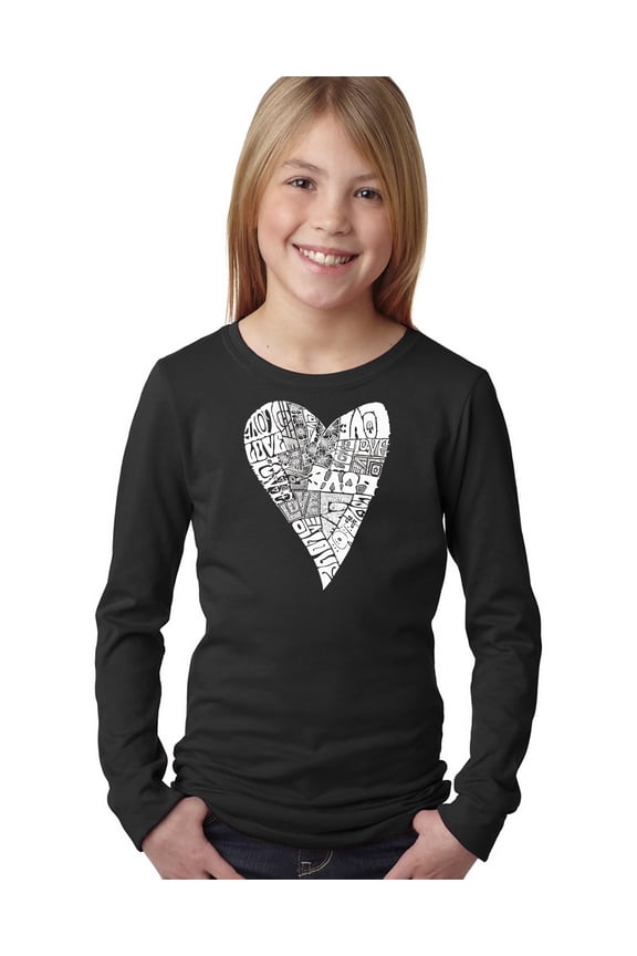Girl's Word Art Long Sleeve - Lots of Love