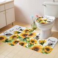 thumbnail image 2 of Sunflower Bee Bath Mat 3 Piece Bathroom Rug Set, Vintage Yellow Floral Farmhouse Watercolor Non Slip Bath Rug Contour Mat and Toilet Lid Cover, Absorbent Shower Mats Soft Bath Rugs and Mats Sets, 2 of 8