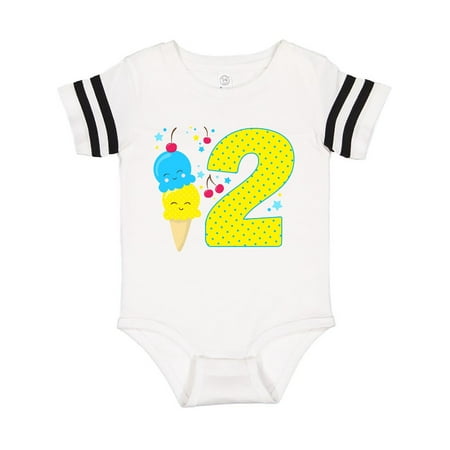 

Inktastic Ice Cream second birthday blue Gift Baby Boy or Baby Girl Bodysuit