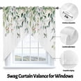 thumbnail image 3 of Green Eucalyptus Swag Valances for Windows 2 Pack Leaf Branch Red Fruit Watercolor Botanical Swag Kitchen Curtains 36 Inches Long Rod Pocket Short Window Treatment for Kitchen Bathroom 36"x36", 3 of 8