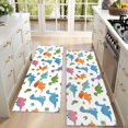 thumbnail image 4 of Kitchen Rugs Sets Of 2,White Cartoon Dinosaurs Cacti Pattern Anti Fatigue Kitchen Mat Rugs Non Slip Washable,Decorative Kitchen Floor Mats for Kitchen,Sink,Laundry,17"X47", 4 of 5