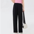 thumbnail image 4 of Plebaso Girls Boys Straight Leg Sweatpants High Elastic Waist Trousers Open Bottom Cotton Pants with Pockets, 4 of 6