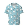 thumbnail image 4 of Uemuo Funny Chicken Pattern Cotton Linen Short Sleeve Shirts,Casual Lightweight Button Down Shirts,Vacation Beach Summer Tops-XX-Large, 4 of 7